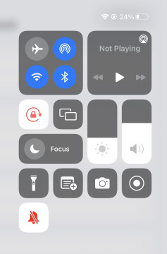 Silent Mode in Control Centre